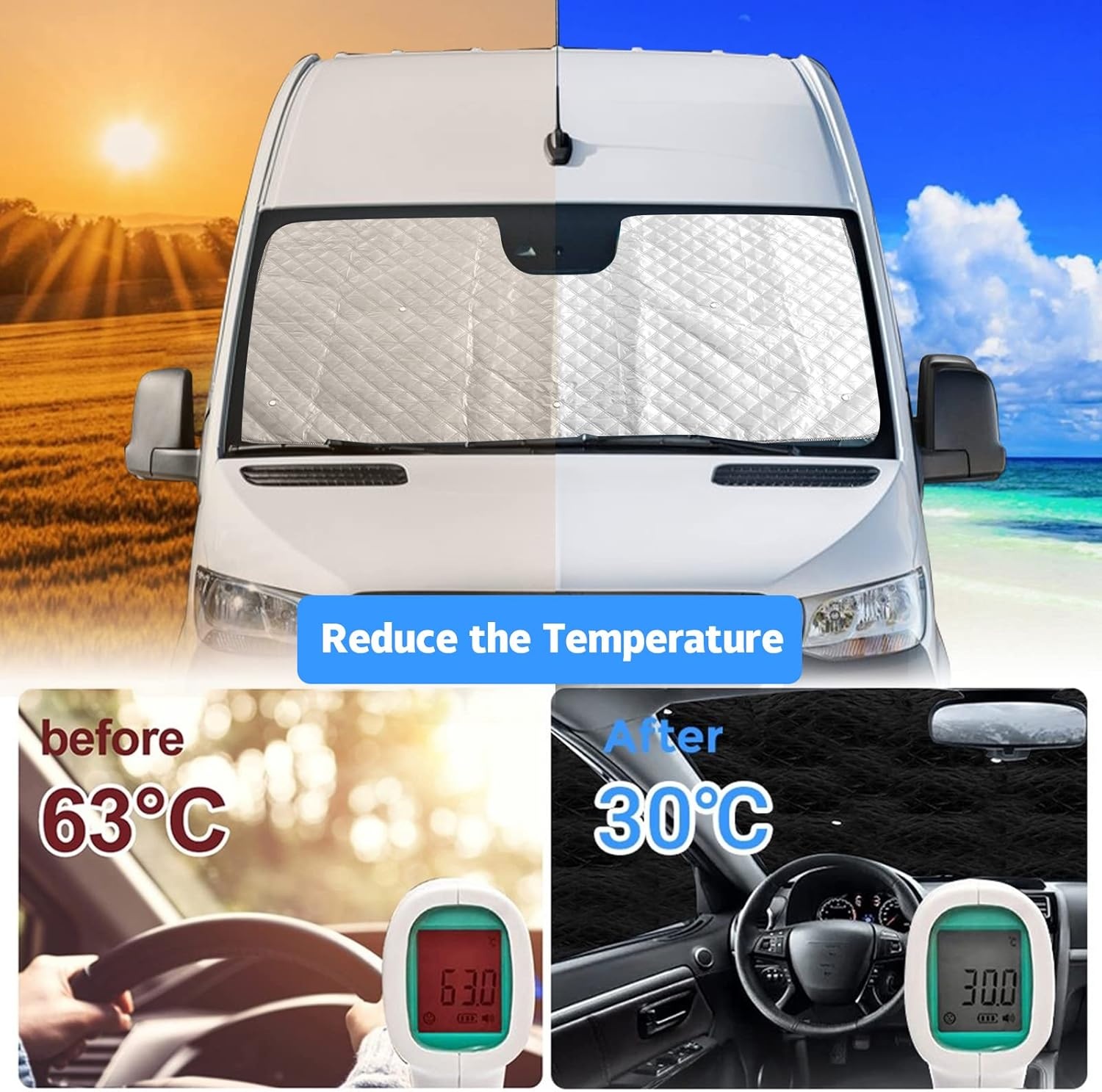 Zonnescherm set Mercedes Sprinter 2019-2024 | 3-delig | 34% Korting