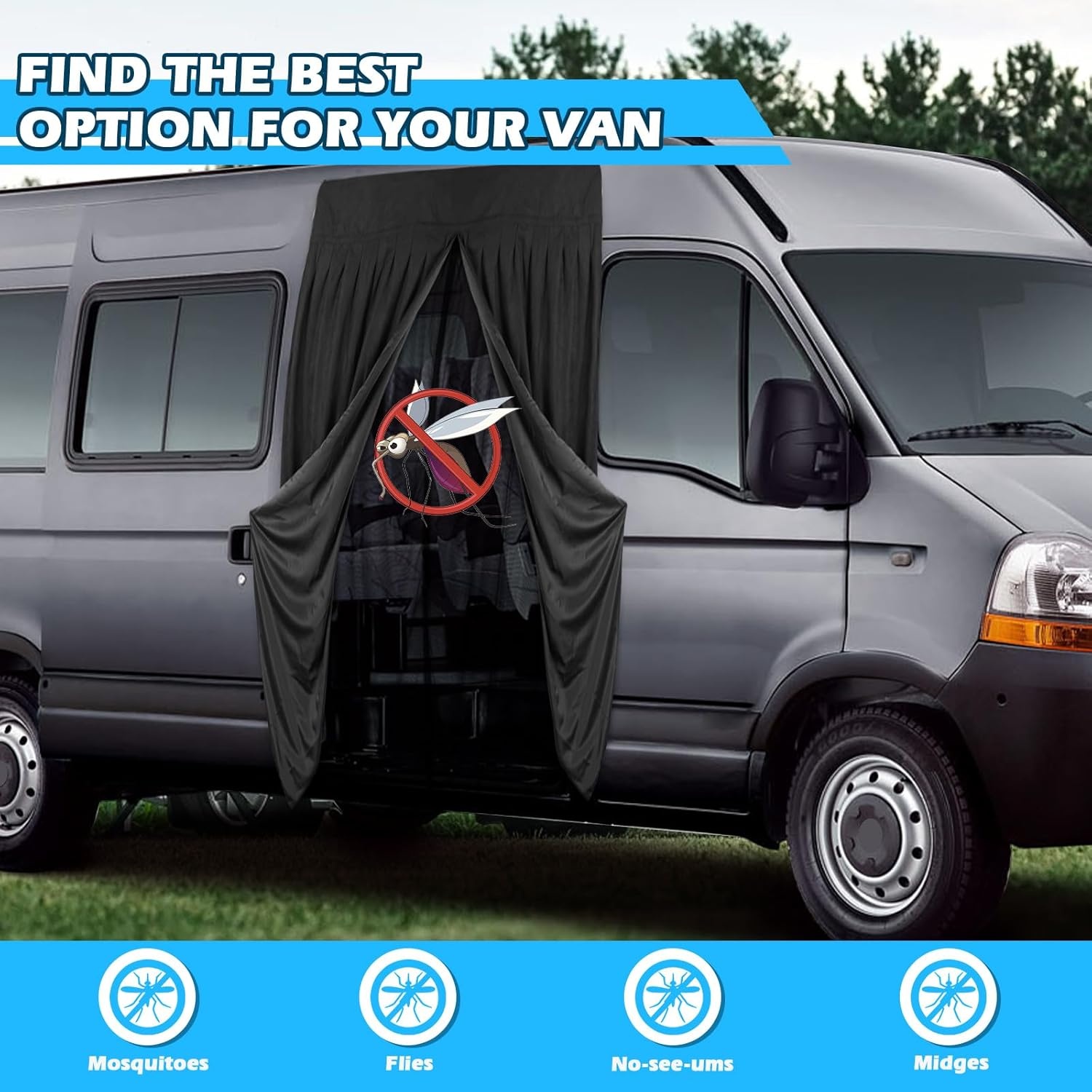 Muggennet voor Renault Master (2010-2024) - Zijdeur - 34% Korting