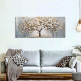 Canvas met Witte Bloemen Boom, 53% Korting!