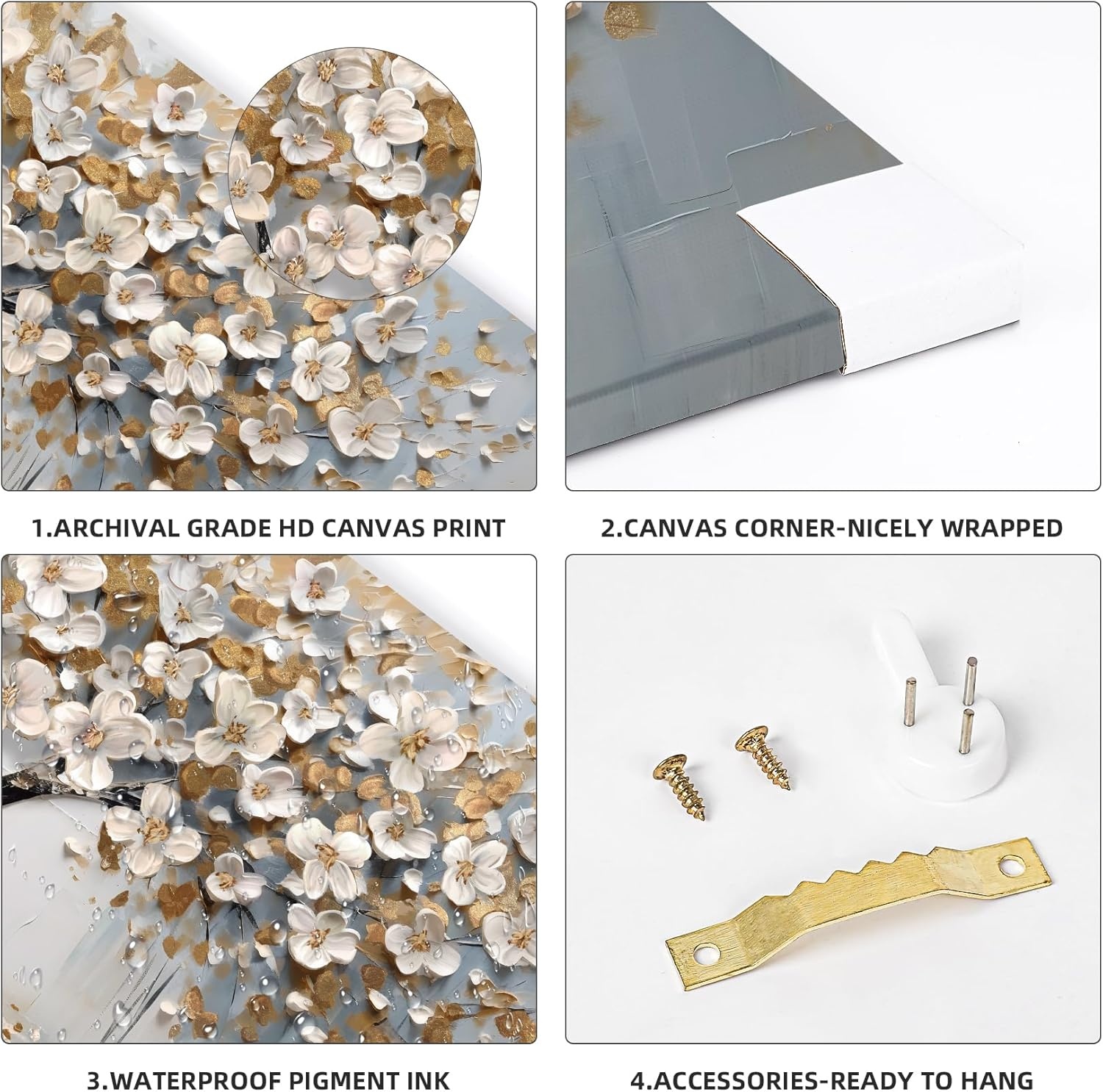 Canvas met Witte Bloemen Boom, 53% Korting!
