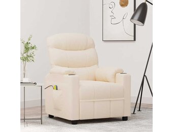 vidaXL Massagestoel stof crèmekleurig