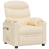 vidaXL Massagestoel stof crèmekleurig