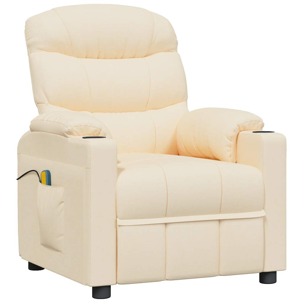 vidaXL Massagestoel stof crèmekleurig