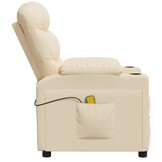 vidaXL Massagestoel stof crèmekleurig