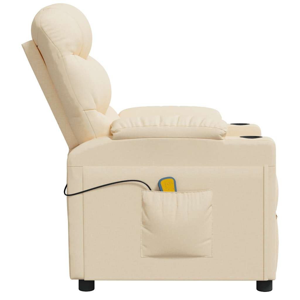 vidaXL Massagestoel stof crèmekleurig