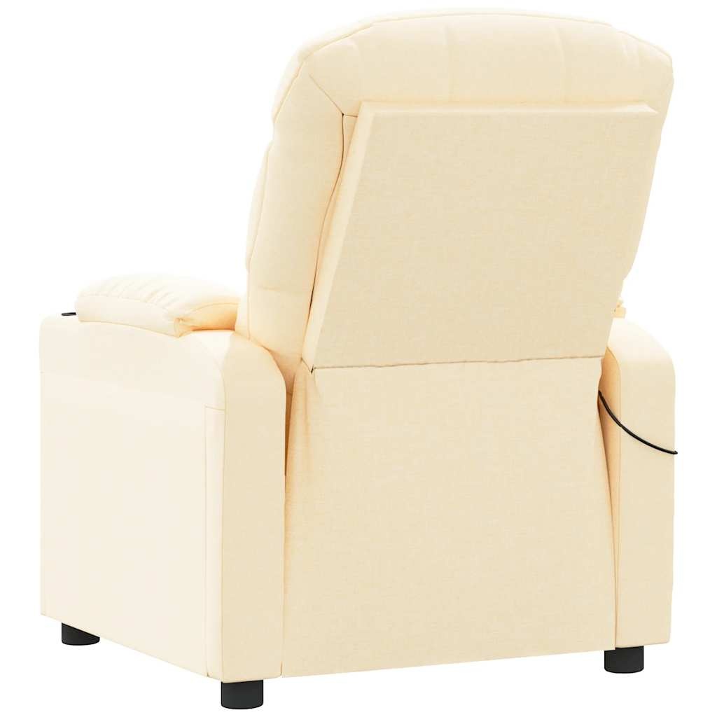 vidaXL Massagestoel stof crèmekleurig