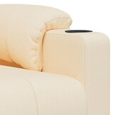 vidaXL Massagestoel stof crèmekleurig