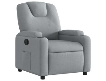 vidaXL Fauteuil verstelbaar stof lichtgrijs
