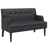 vidaXL Bankje met rugleuning 112x65,5x75 cm kunstleer zwart