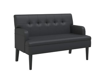 vidaXL Bankje met rugleuning 112x65,5x75 cm kunstleer zwart