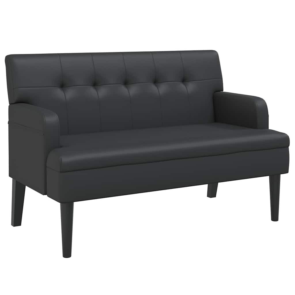 vidaXL Bankje met rugleuning 112x65,5x75 cm kunstleer zwart