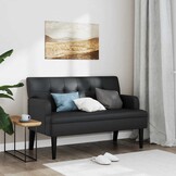 vidaXL Bankje met rugleuning 112x65,5x75 cm kunstleer zwart