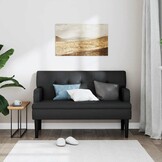 vidaXL Bankje met rugleuning 112x65,5x75 cm kunstleer zwart