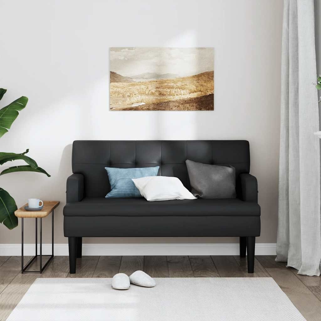 vidaXL Bankje met rugleuning 112x65,5x75 cm kunstleer zwart