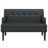 vidaXL Bankje met rugleuning 112x65,5x75 cm kunstleer zwart