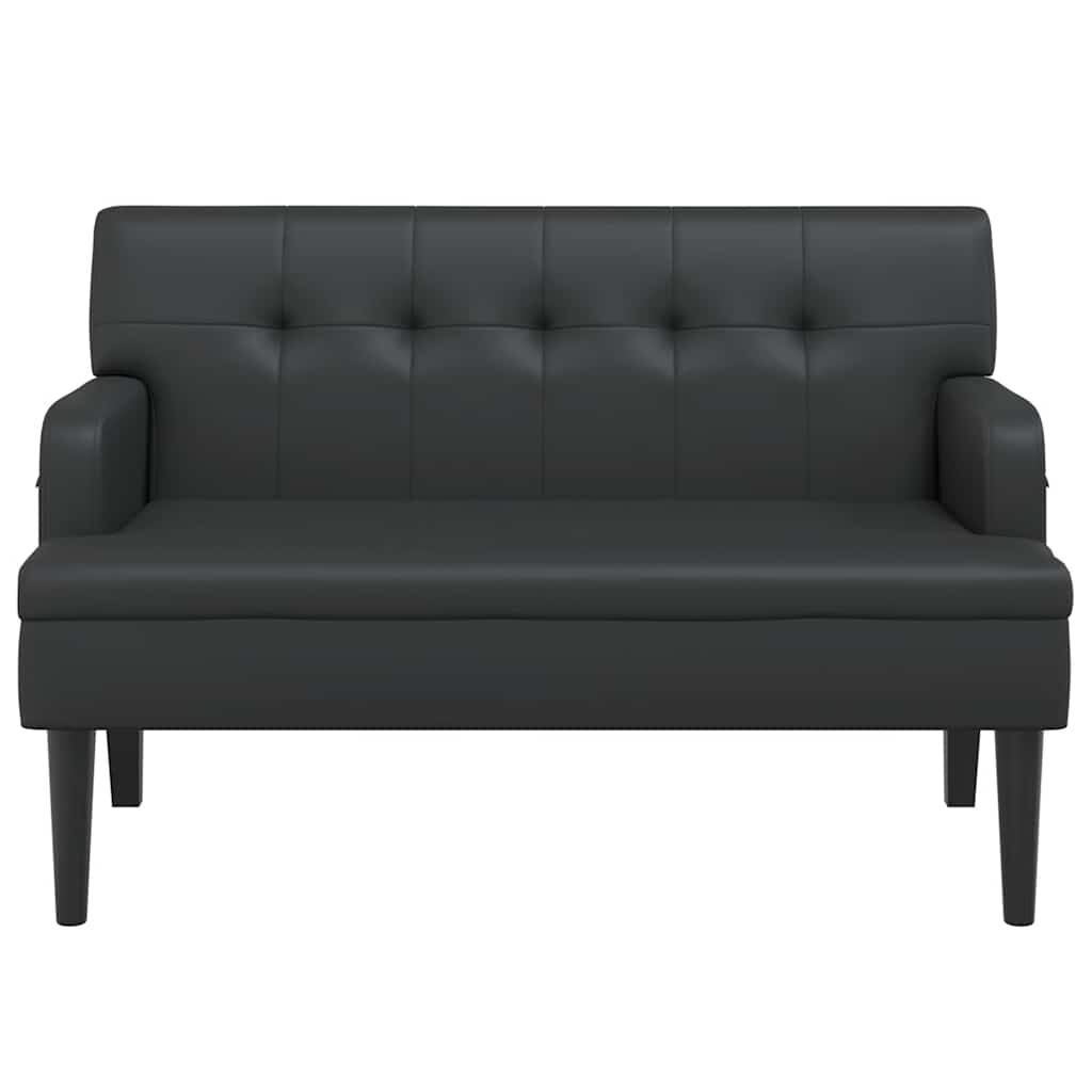 vidaXL Bankje met rugleuning 112x65,5x75 cm kunstleer zwart