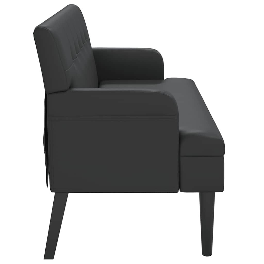 vidaXL Bankje met rugleuning 112x65,5x75 cm kunstleer zwart