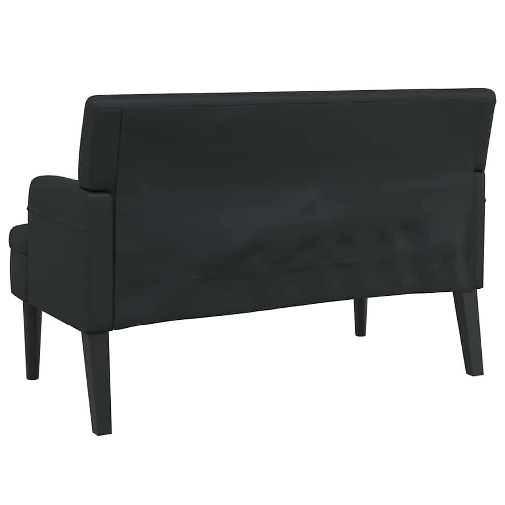 vidaXL Bankje met rugleuning 112x65,5x75 cm kunstleer zwart