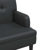 vidaXL Bankje met rugleuning 112x65,5x75 cm kunstleer zwart
