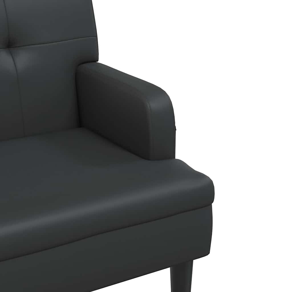 vidaXL Bankje met rugleuning 112x65,5x75 cm kunstleer zwart