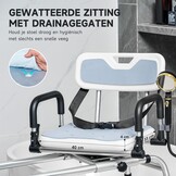 CO-Z 360° draaibare en glijbare douchekruk, 12-traps badkuip-transferbank met glijdende douchestoel voor senioren en gehandicapten (lange douchestoel) - Maat draagvermogen 150 kg