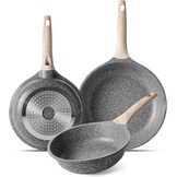 Bakpannen inductie met Anti-aanbaklaag 20cm 24cm 28cm, Omelet Pan Bakpanne Braadpannen Koekenpan, Gegoten Aluminium Granieten Pan, Aanpassen aan Gasfornuis en Inductiefornuis.