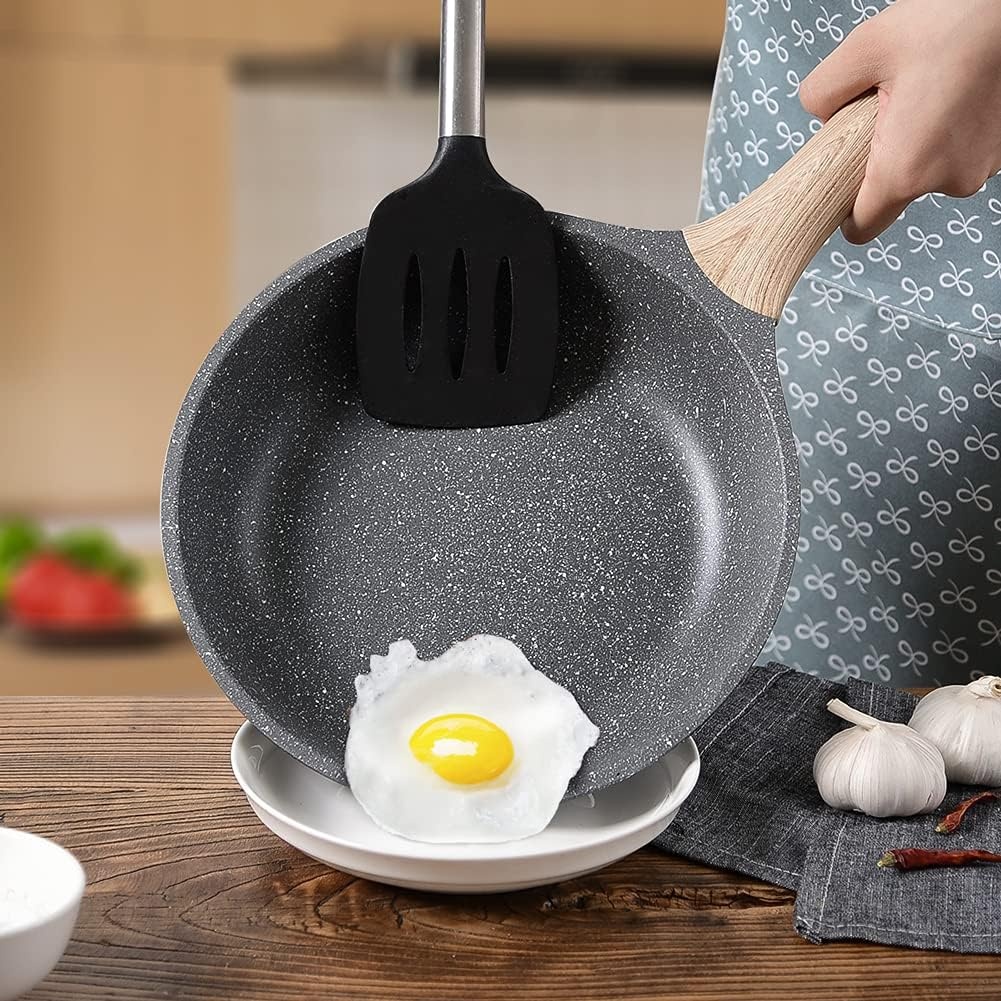 Bakpannen inductie met Anti-aanbaklaag 20cm 24cm 28cm, Omelet Pan Bakpanne Braadpannen Koekenpan, Gegoten Aluminium Granieten Pan, Aanpassen aan Gasfornuis en Inductiefornuis.