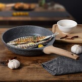 Bakpannen inductie met Anti-aanbaklaag 20cm 24cm 28cm, Omelet Pan Bakpanne Braadpannen Koekenpan, Gegoten Aluminium Granieten Pan, Aanpassen aan Gasfornuis en Inductiefornuis.