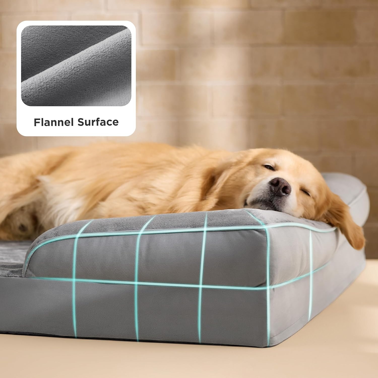 Orthopedisch Hondenbed Groot (122x89cm) - Grijs | 29% Korting