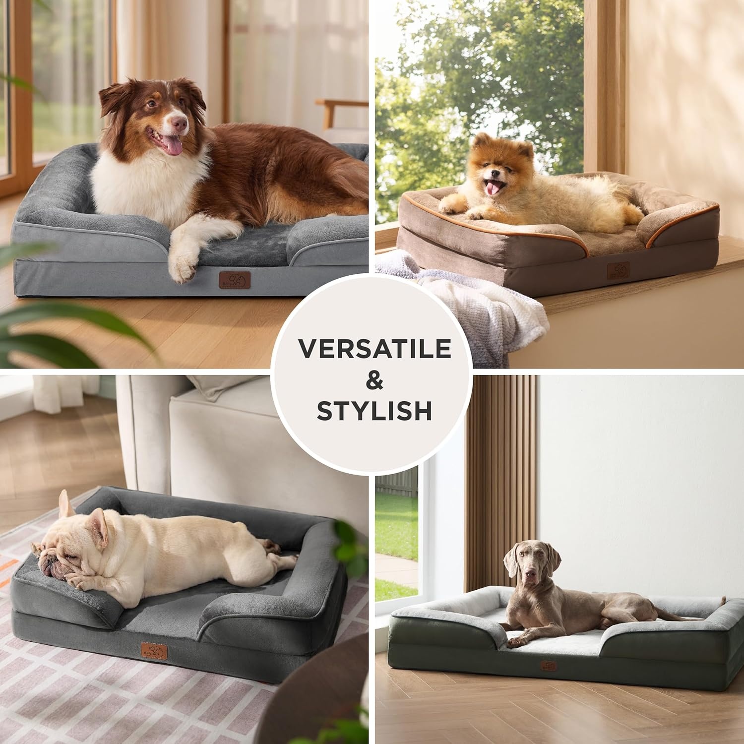 Orthopedisch Hondenbed Groot (122x89cm) - Grijs | 29% Korting