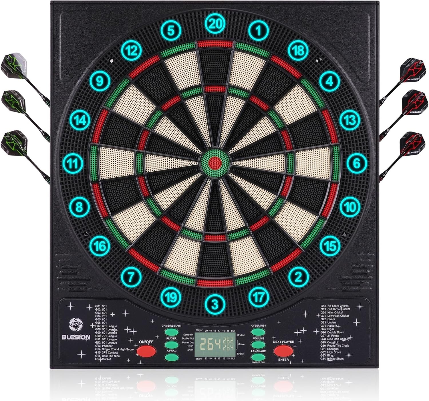 Elektronisch Dartbord met LED, Duits en 36% Korting