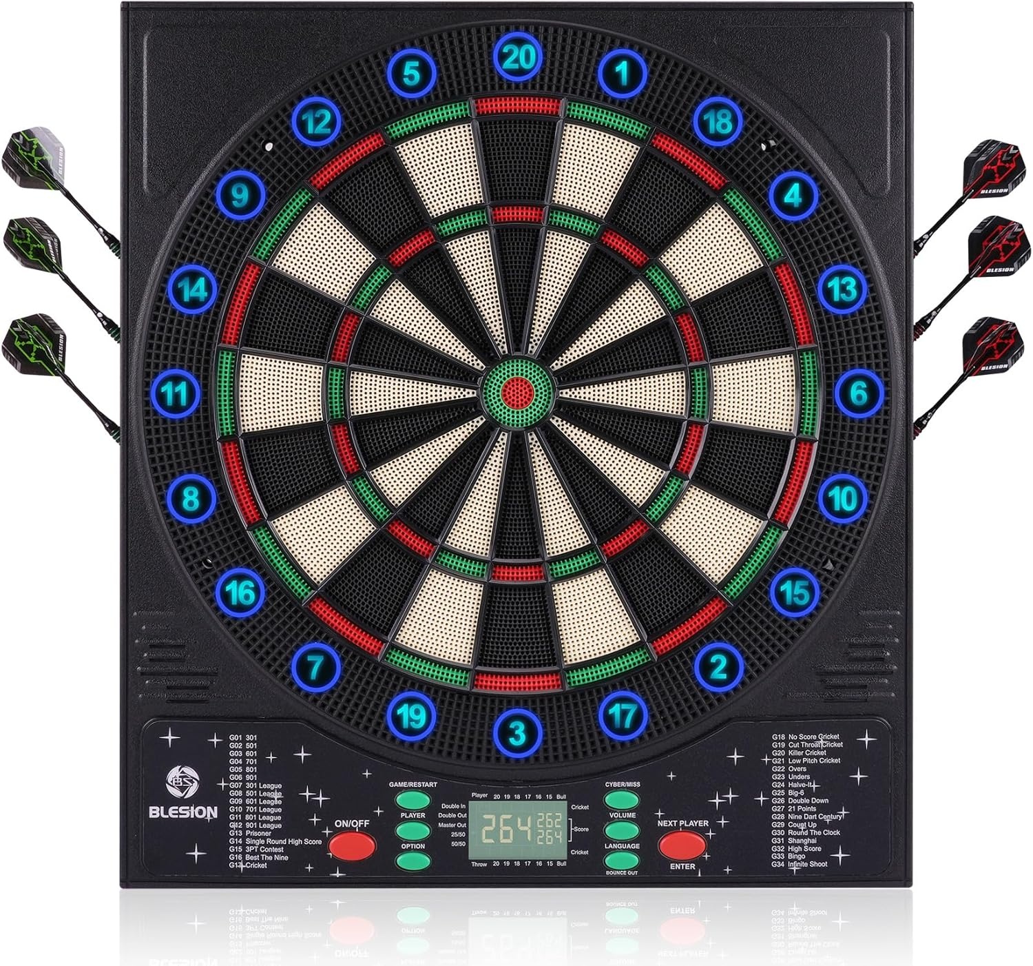 Elektronisch Dartbord met LED, Duits en 36% Korting
