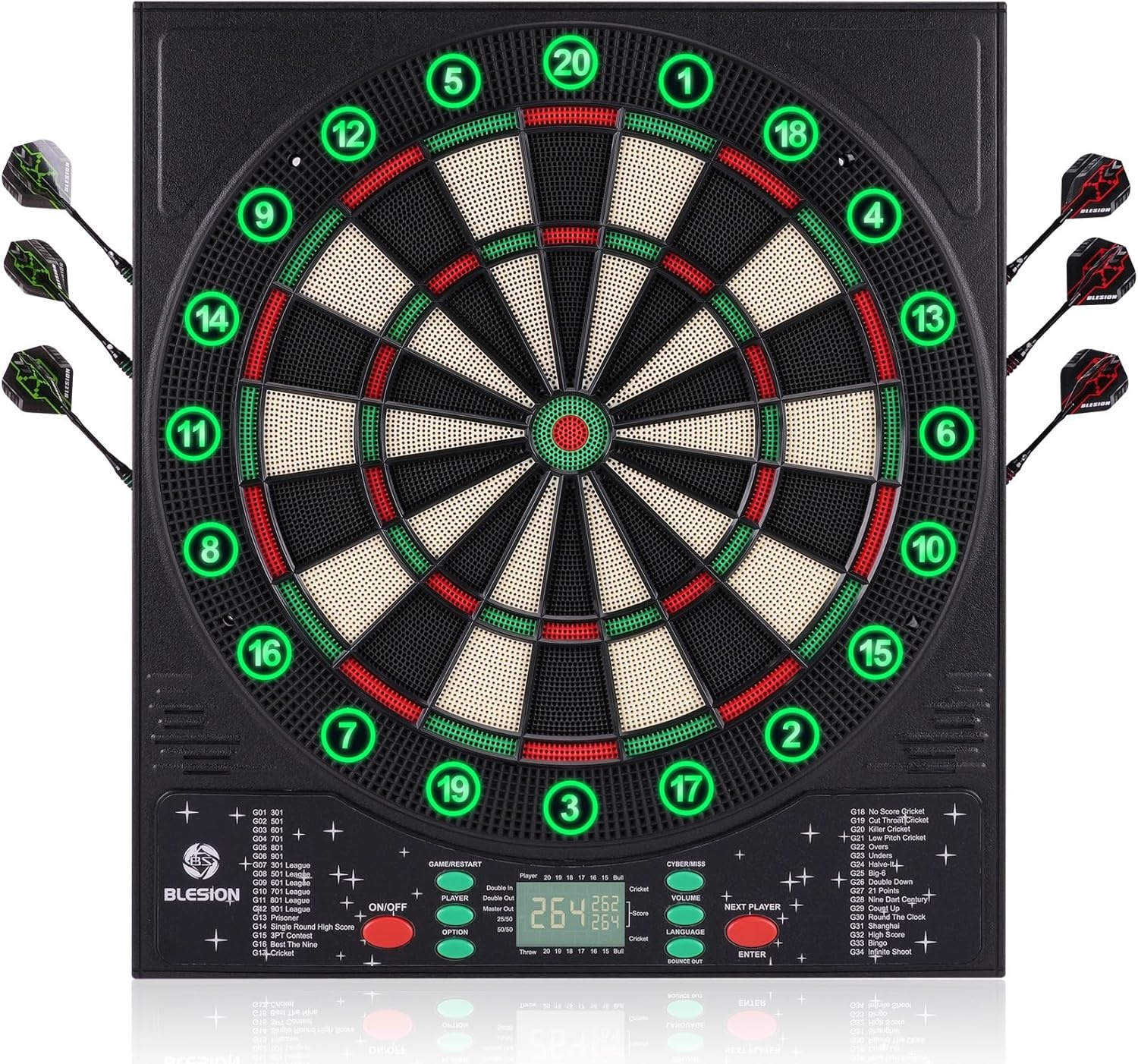 Elektronisch Dartbord met LED, Duits en 36% Korting