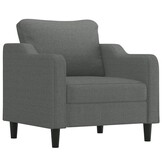 vidaXL Fauteuil 60 cm stof donkergrijs