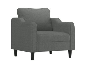 vidaXL Fauteuil 60 cm stof donkergrijs