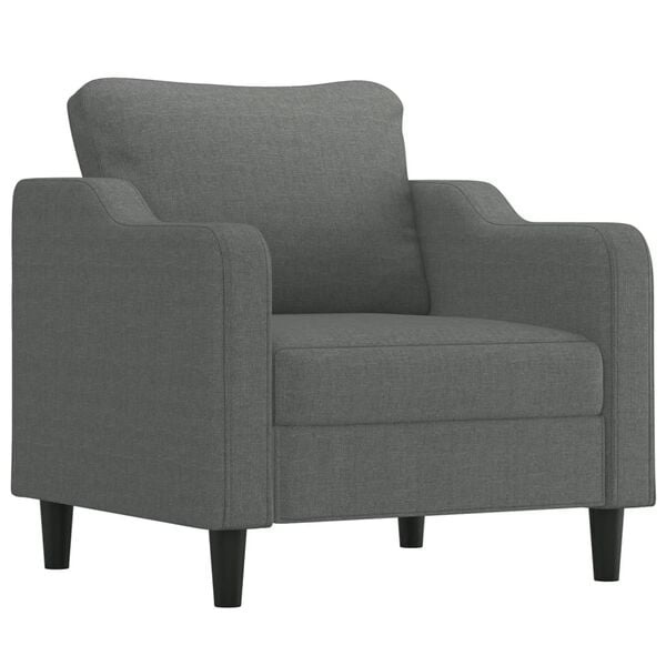 vidaXL Fauteuil 60 cm stof donkergrijs