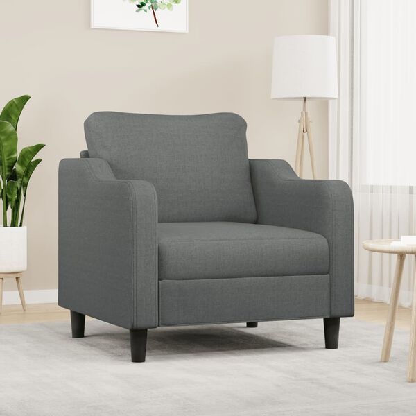 vidaXL Fauteuil 60 cm stof donkergrijs