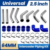 MaXpeedingrods Turbo laadluchtbuizen in set, universeel, 6,35 cm, aluminium, buizen, blauwe koppeling en T-stuk