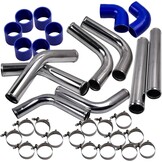 MaXpeedingrods Turbo laadluchtbuizen in set, universeel, 6,35 cm, aluminium, buizen, blauwe koppeling en T-stuk