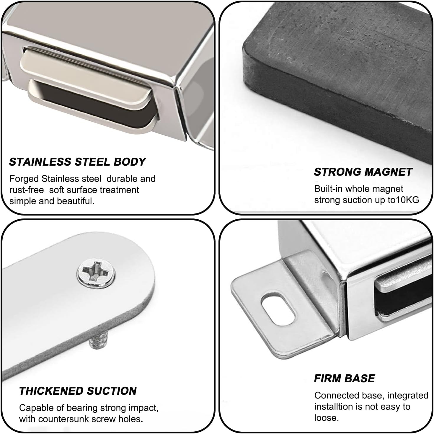 Magneetsluitingen met nagels, magneten voor kastdeuren, magneetvergrendeling kast, magneet kastdeuren, magneet deursluiter, magneet voor kastdeuren, sterke kastmagneten, deurmagneet, balkondeur