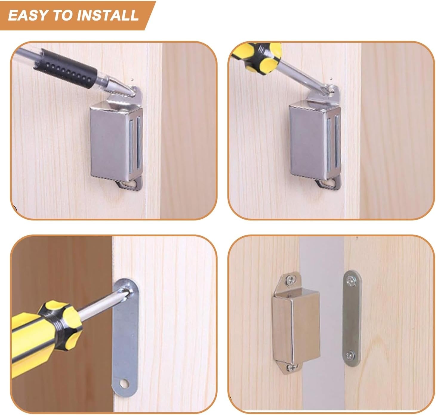 Magneetsluitingen met nagels, magneten voor kastdeuren, magneetvergrendeling kast, magneet kastdeuren, magneet deursluiter, magneet voor kastdeuren, sterke kastmagneten, deurmagneet, balkondeur
