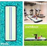 ALIFUN Opblaasbare Gymnastiekmat Air Tumbling Track 2m - 6m, 10/20cm dik, met Elektrische Luchtpomp - Zwart/Blauw