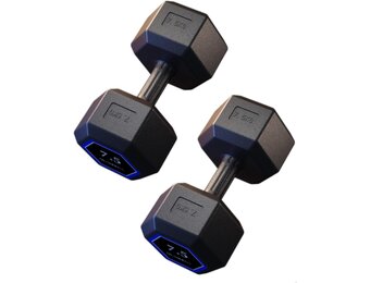 MAGIC SELECT Set van 2 PVC en zand ijzeren dumbbells, 2.5kg tot 10kg, voor krachttraining en thuistrainingen