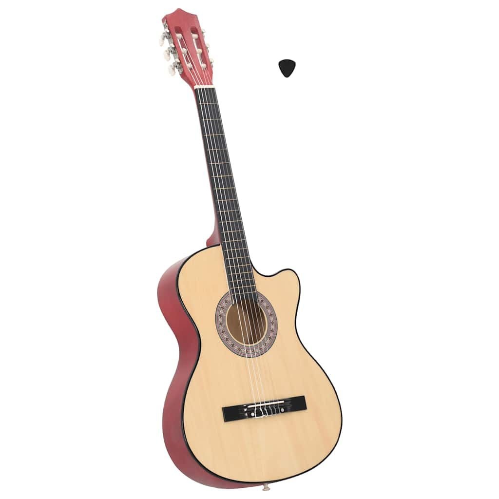 vidaXL Gitaar cutaway met 6 snaren western akoestisch 38" lindenhout