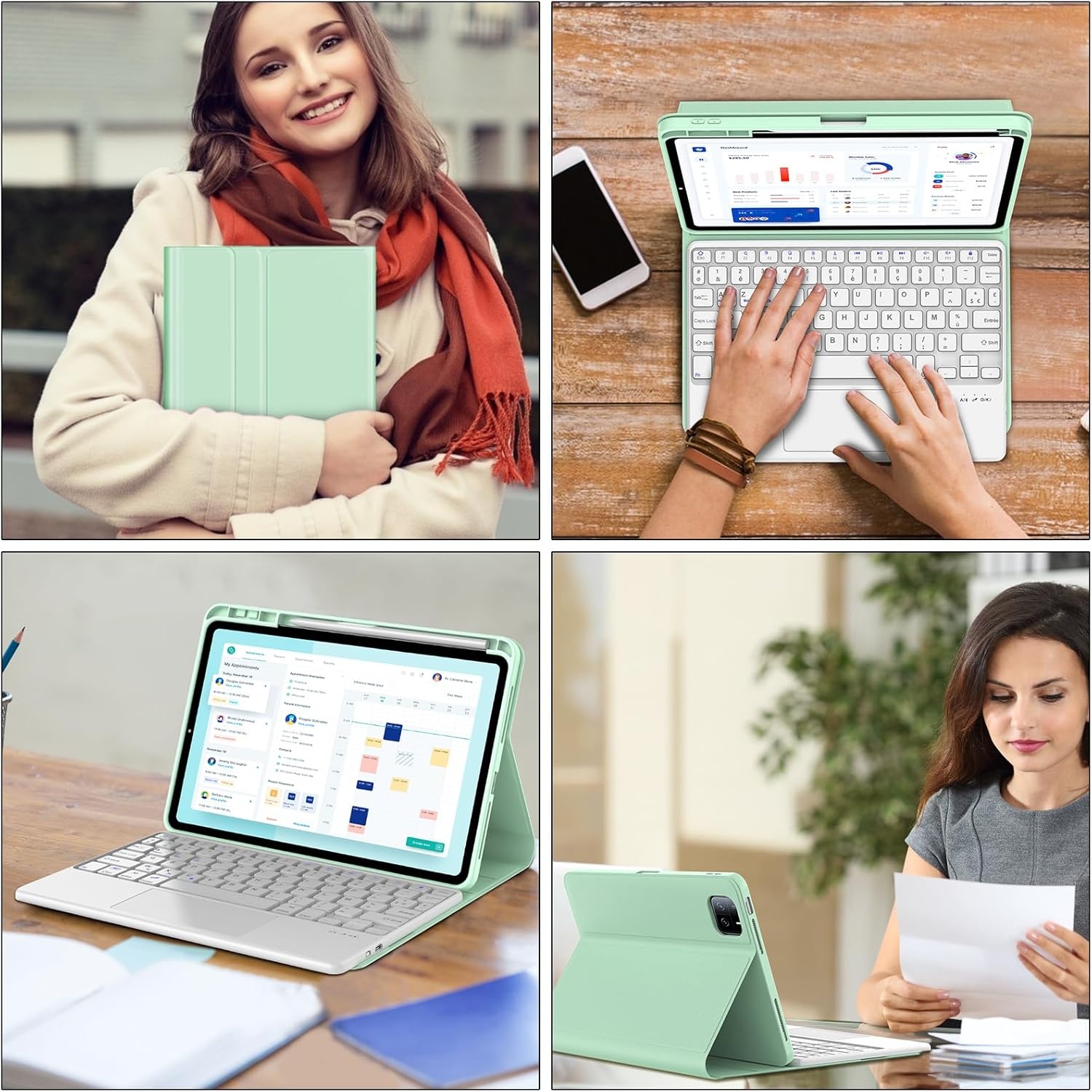 Lichtgroene Toetsenbordhoes Xiaomi Pad 6/6 Pro 11" AZERTY met Trackpad - 74% Korting