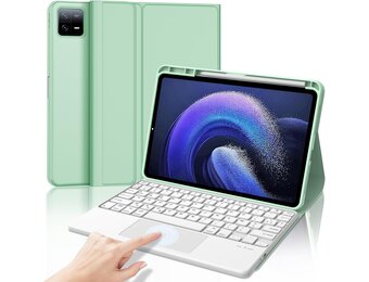 JADEMALL Toetsenbordhoes met trackpad voor Xiaomi Pad 6/6 Pro 11 inch 2023, AZERTY Frans toetsenbord afneembaar, combo touch voor Xiaomi Pad 6, lichtgroen