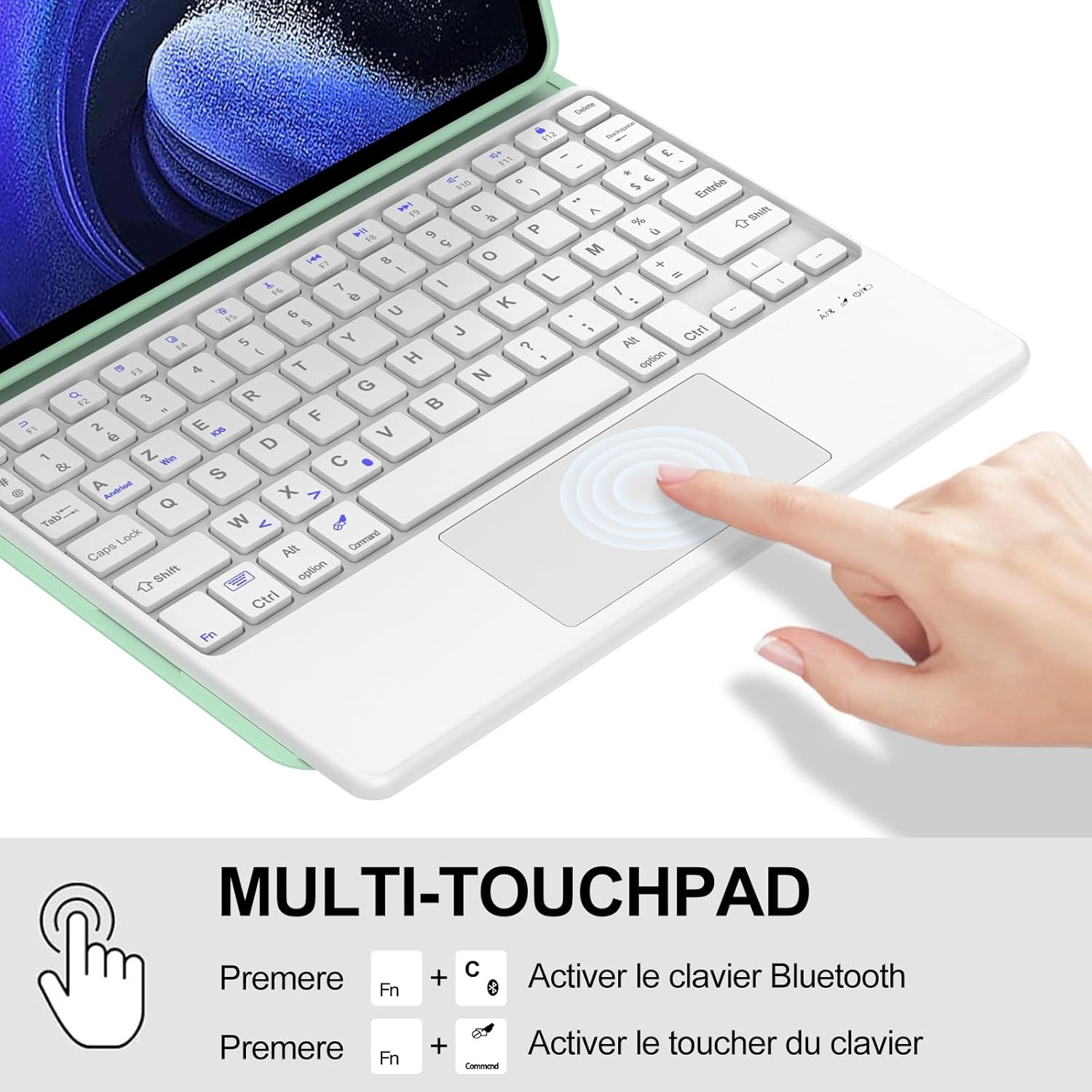 Toetsenbordhoes AZERTY Lichtgroen voor Xiaomi Pad 6/6 Pro 11" met Trackpad - 74% Korting!