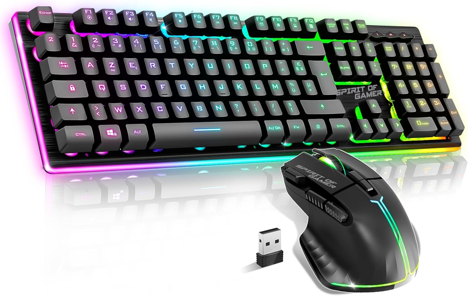 Spirit Of Gamer Ultimate 600 RGB Gaming Toetsenbord en Muis Combo Zwart