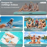 AWSUM Opblaasbaar Zwemplatform / Air Dock Groen 240x180x15cm