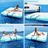 AWSUM Opblaasbaar Zwemplatform / Air Dock Groen 240x180x15cm